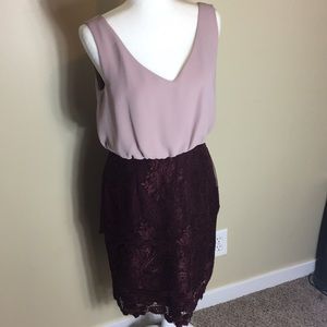 Designer Reiss Burgundy Lace Cocktail Dress